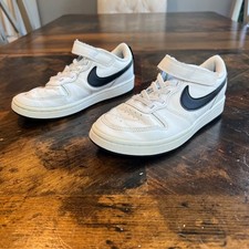 Nike Court Borough Low 2 Sneakers White Black Kids 1.5Y BQ5451-104 Athletic Shoe