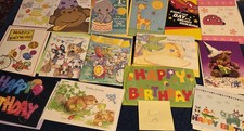 Lot A of 15 Assorted Deluxe Premium BIRTHDAY Greeting Cards Great for Children