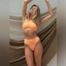 Toast Swim X Free People Signature Banded Waist Nectarine Bikini Bottom S NWT