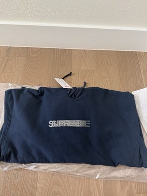 Supreme x Swarovski Motion Logo NAVY Hoodie FW25 L in Hand Ships