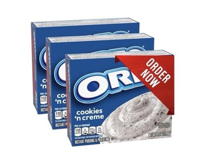 Jello Oreo s Cookies and Cream Instant Pudding &Pie Filling Mix 4.2 oz Pack of 3