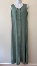 Vintage Carole Little Sport Green Sleeveless Maxi Dress Size Small 90s