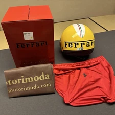 Rare Ferrari Rosso Motorcycle Vintage Helmet SIZE S Unused japan