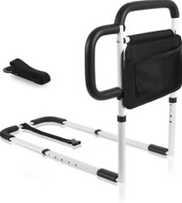 Bed Rails for Elderly Adults Safety with Storage Pocket, Dual Handle Grab Bars