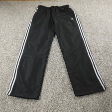 Adidas Pants Mens M Black Track Warm Up Drawstring Jogger Sweatpants Gym Workout