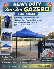 GMATE 3x3m COMMERCIAL GRADE HEAVY DUTY POP UP GAZEBO MARKET STALL MARQUEE UK