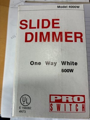 Pro Switch Slide Dimmer Switch 600W 120V, white, Model 4000W. Free Shipping