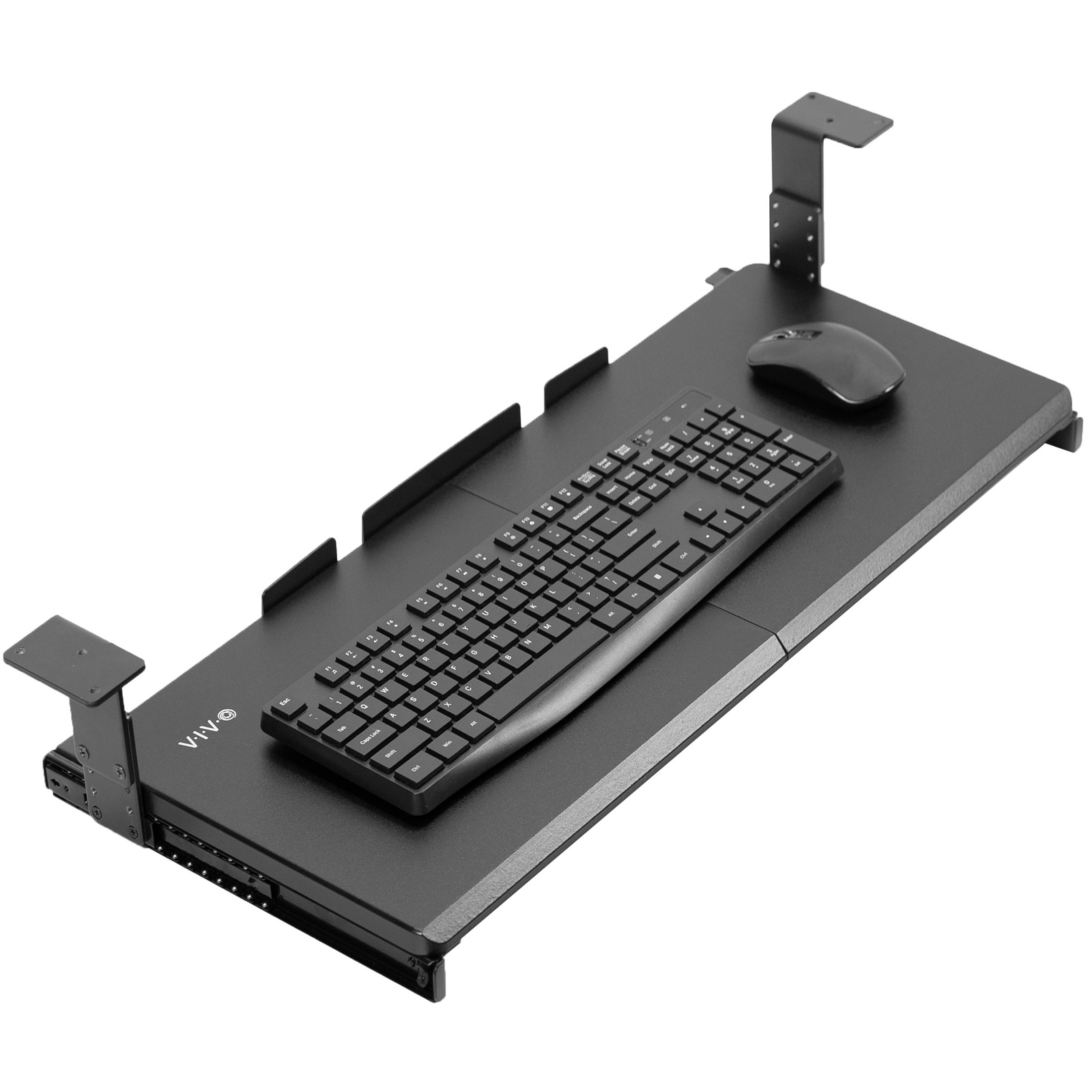 VIVO Black Height Adjustable Under Desk Keyboard and Mouse S