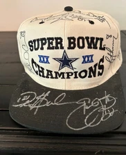 Dallas Cowboys Super Bowl XXX Champions Cap Signed By 9 Players