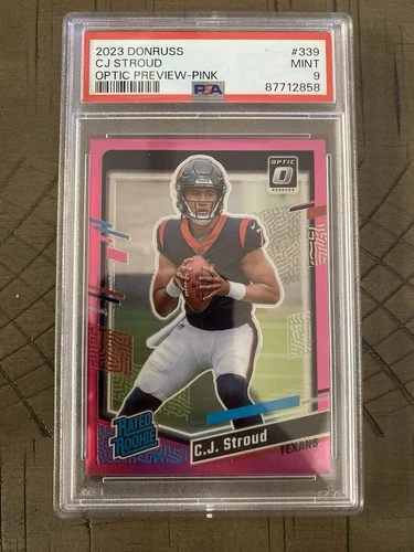 2023 DONRUSS CJ STROUD OPTIC PREVIEW-PINK PSA 9