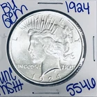 1924 BU UNCIRCULATED SILVER PEACE DOLLAR AUTHENTIC U.S. MINT FREE SHIPPING 5546