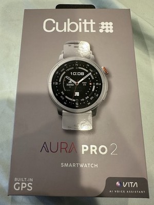 Cubitt Aura Pro 2 Smartwatch Built-in GPS AI Voice Assistant White Silicone 46mm