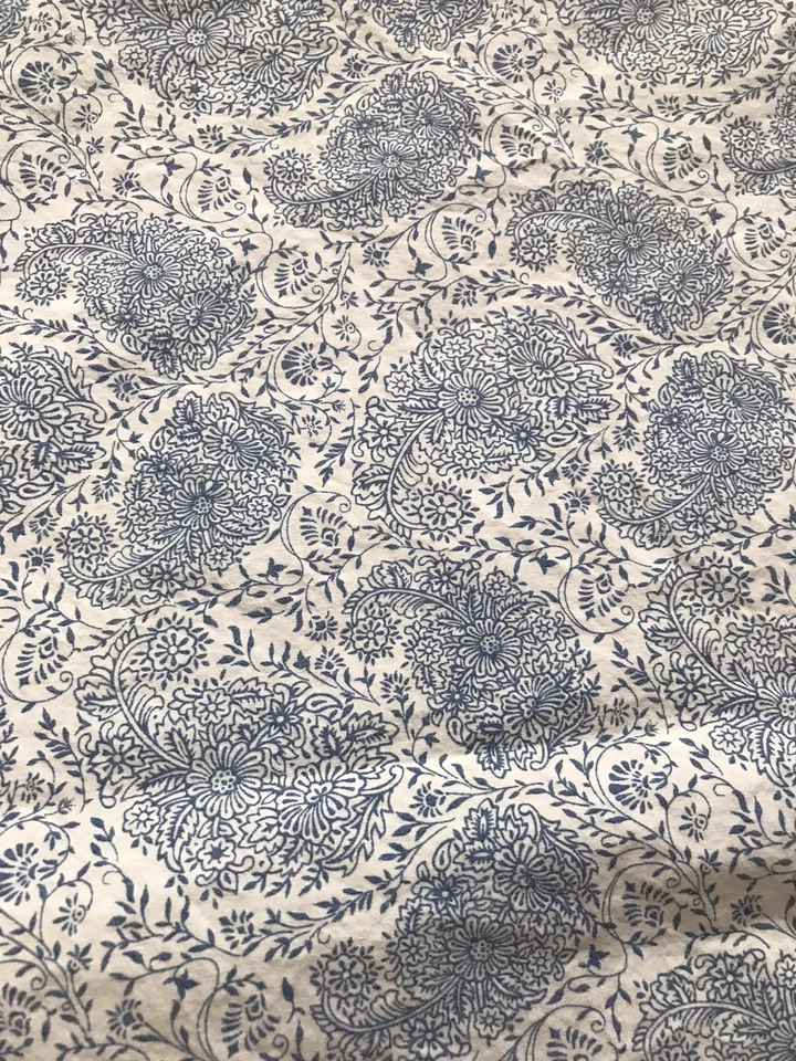 Lauren Ralph Lauren Flat King 79X93 дюйма 100% хлопок синий/белый цветочный пейсли - Изображение 3 из 4