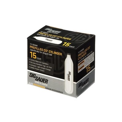 Sig Sauer 12 Gram CO2 Cartridges Pack of 15 Premium Airgun Cylinders