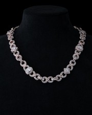 Baguette & Oval Moissanite Infinity Link Chain 925 Silver Iced Out Hip Hop Chain