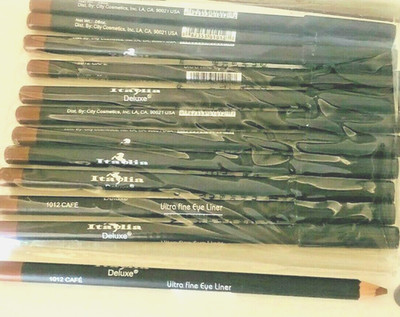 ITALIA DELUXE 1012 CAFE  ULTRA FINE EYE LINER 12 PENCILS+FREE SHIPPING