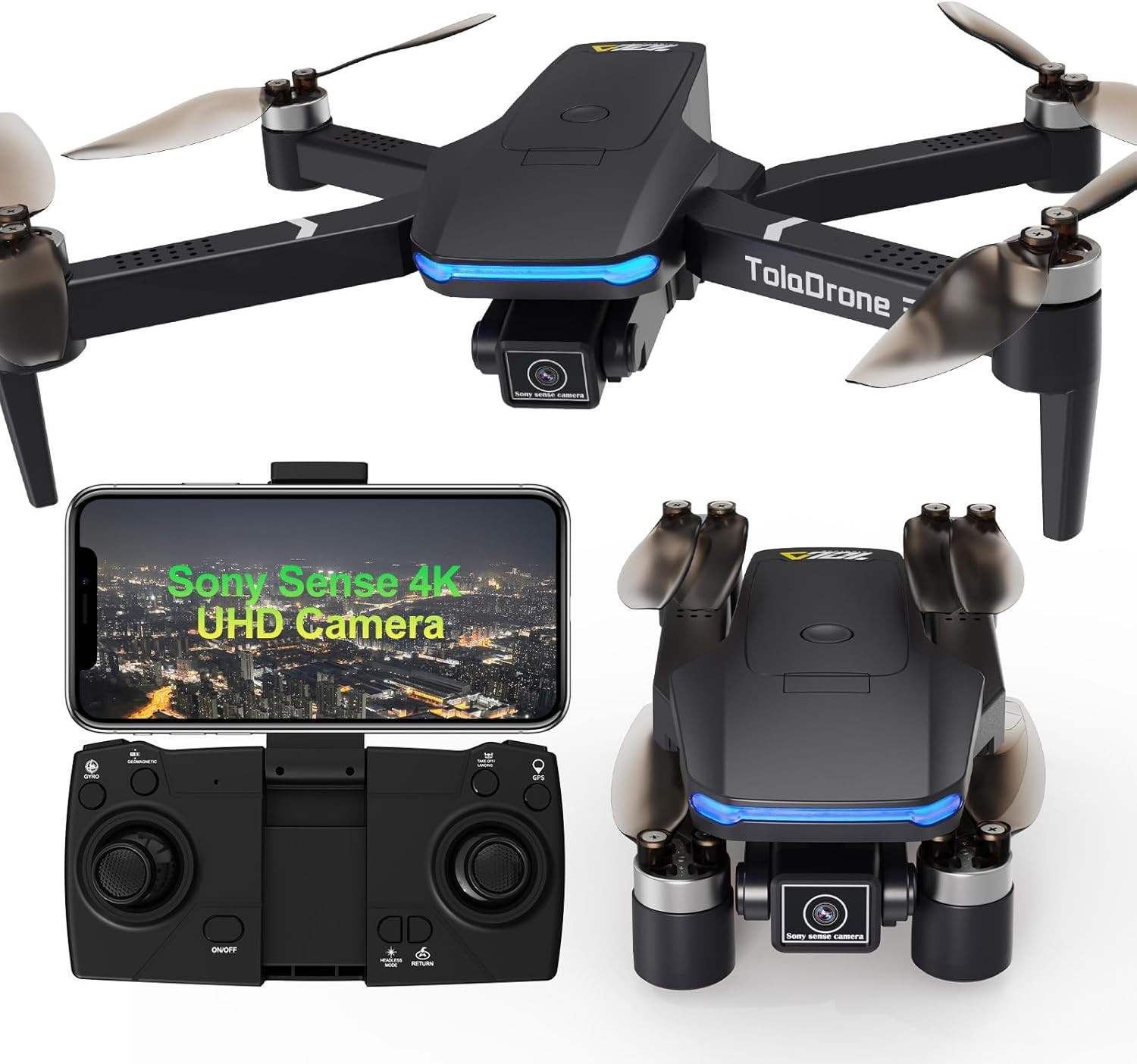 Drone Con Fotocamera 4K UHD per Adulti, Droni GPS Con Motore Brushless, Trasmiss