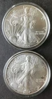 Two 2004 $1 American Silver Eagle Dollars in Capsules