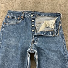 VTG Levis 501 Jeans Mens 32x30 Blue Dark Wash Straight Skinny Button Fly USA 90s