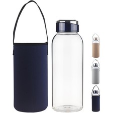 SHOW INGENUITY 48oz Borosilicate Glass Water Bottle - BPA Free, Reusable