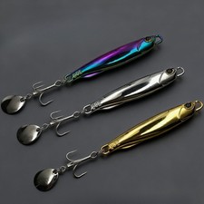 6PCS Electroplated Spoon Metal Jigs Fishing Lures 10-80g Mackerel Bass Bait