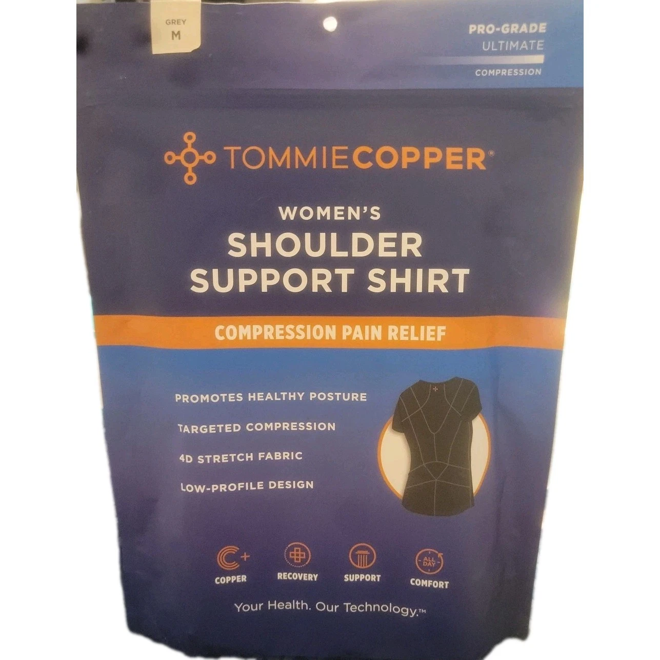 Tommie Copper Shirt Womens Medium Shoulder Support Athletic Tee Compression $79