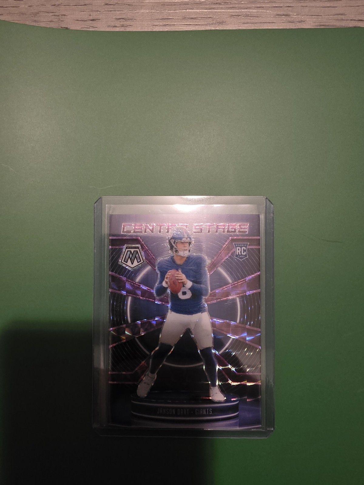 2025 Panini Mosaic Football Jaxson Dart Purple Mosaic Center Stage /49 Rookie