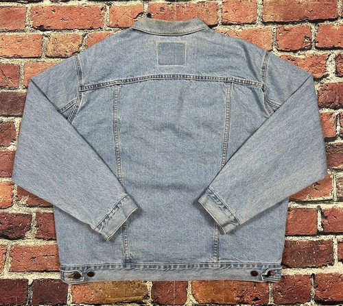 Vintage 1996 Levi’s Trucker Jacket XL USA Made 70507-0334 Light Wash Denim 90s - Picture 2 of 16