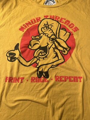 Punk Streetwear T-Shirt  Crazy Goat Print Wear Rage Repeat Artist Minor Threads