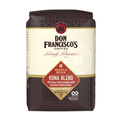Kona Blend Medium Roast Whole Bean Coffee - Delicate Flavor for Drip, Pour Over,