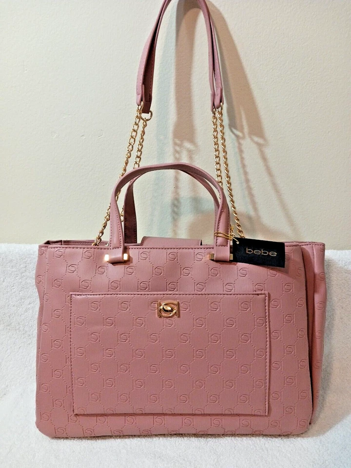 НОВЫЙ С ЯРЛЫКАМИ JENNA СУМКА РУМЯНА ЦВЕТ - ДВОЙНОЙ РУЧКИ - БОЛЬШОЙ BEBE РЕКОМЕНДУЕМАЯ РОЗНИЧНАЯ ЦЕНА ПРОИЗВОДИТЕЛЯ: 129.00 - Изображение 2 из 4