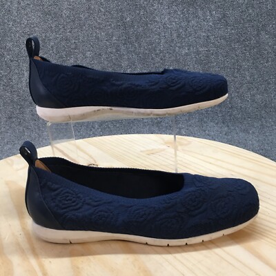 Comfortview Shoes Womens 10 M Suzanne Slip On Blue Fabric Low Top Casual Comfort