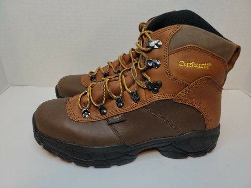 Carhartt Steel Toe Leather 6 in. Boots, Waterproof, Brown, 3904, NIB - Picture 2 of 7