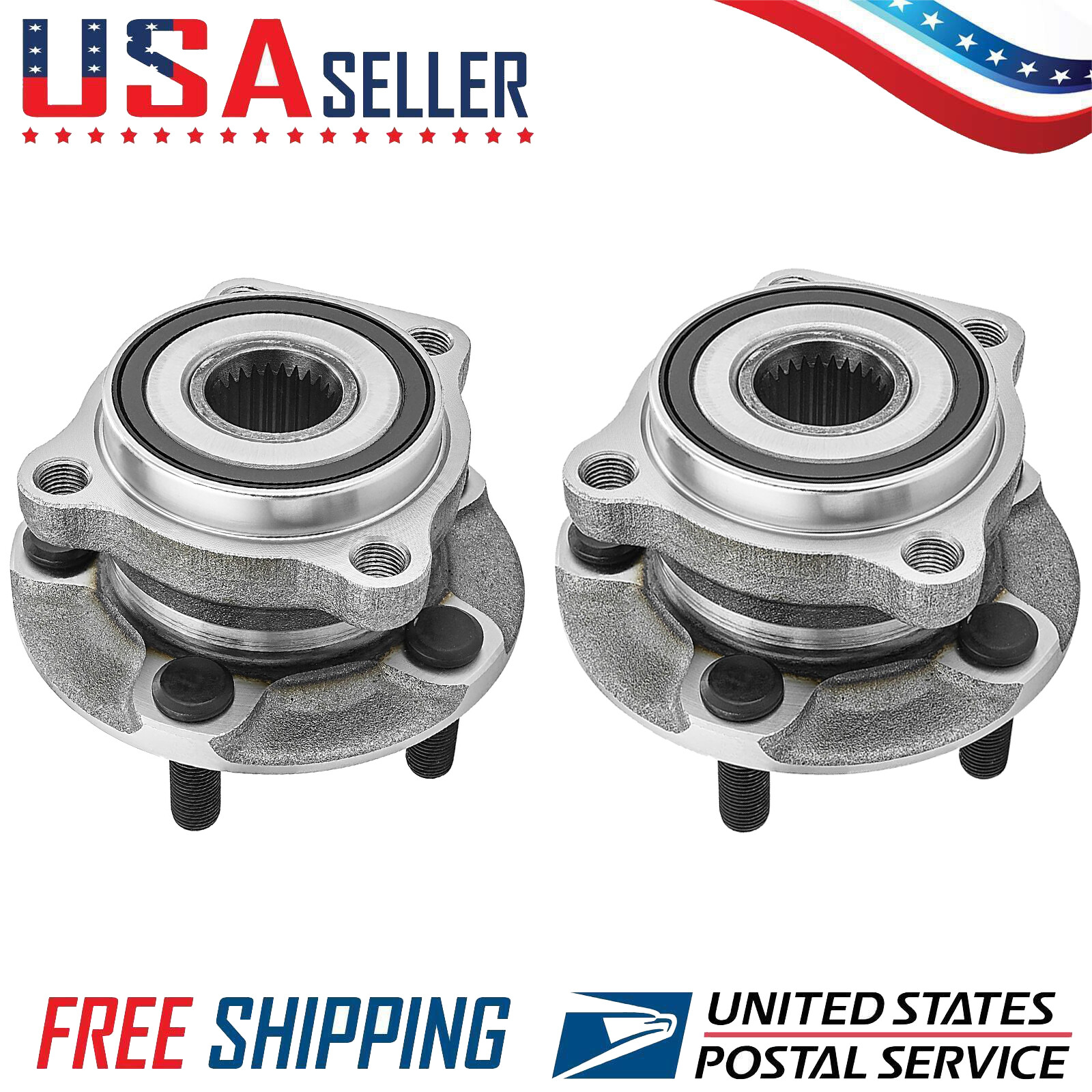 Front Wheel Hub Bearings 5 Lug Pair For Subaru Forester Impreza XV Crosstrek WRX