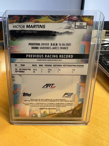 2024 Topps Finest Formula 1 Victor Martins Common Red Refractor /10 #30 - Bild 2 von 2