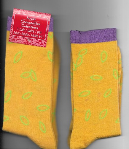 Socks Adult Women 9 11 Modern Seasons Gold Lime Green Bonus - Imagen 6 de 12