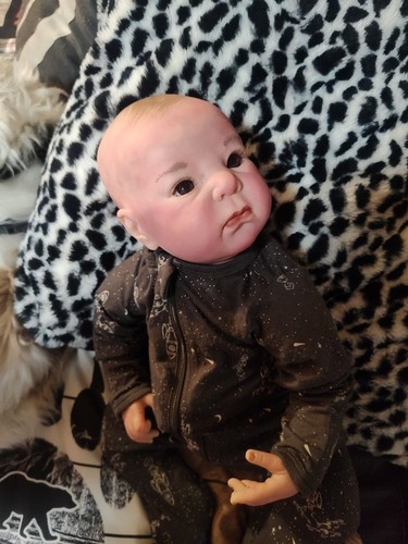 Handbemalte 18 Zoll Reborn Baby Puppe (Dimitri) weicher Körper - Bild 10 von 10