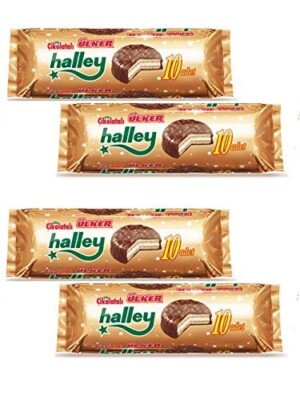 Ulker Halley Chocolate Covered Biscuit filled with Marshmallow Halal - 4 Packs