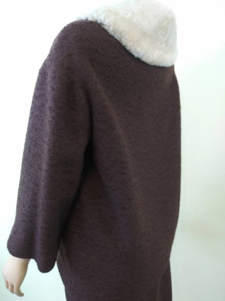 Traje Donnybrook Boucle marrón vintage años 50 con cuello recortado de piel/ cintura 27 Foto 2 de 4