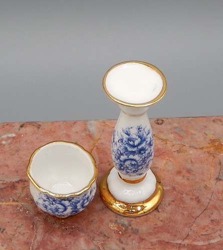 Rachel Munday Artisan Porcelain Pedestal & Planter Dollhouse Miniature 1:12 - Picture 10 of 10
