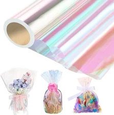 82ft x 17in Iridescent Cellophane Wrap for Gift Baskets Plastic Wrapping Roll