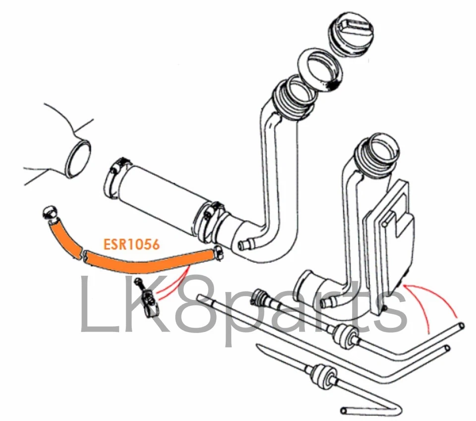 LAND ROVER DISCOVERY 1 1994-1998 TANQUE DE COMBUSTIBLE DE GASOLINA RESPIRADOR TUBO DE MANGUERA DE GOMA Foto 4 de 4