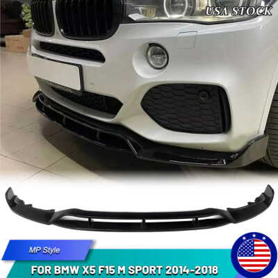 For 2014-2018 BMW X5 F15 M Sport Bumper Front Lip Splitter MP Style Glossy Black