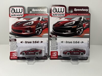 New Auto World Speedway 2010 Chevy Corvette Z06 Chase Black And Red Lot Of 2