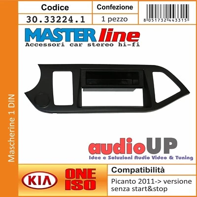 Cadre D'Autoradio 1 din Avec Tiroir Kia Picanto 2011> Version Sans Start&stop - Photo 1/2