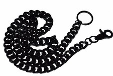 Tiger Smile Men's Wallet Pocket Curb Steel Chain Black Color 33"