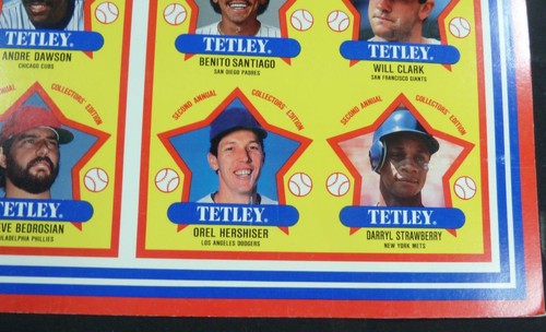 1989 Tetley Tea Baseball Card Set Uncut Sheet of 20 Ripken Puckett McGwire Etc. - Picture 6 of 9