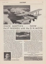 Once Skeptics now Fast Friends with the Curtiss-Wright D H Moth Biplane ad 1930