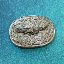 FLYING EAGLE Silver Tone Belt Buckle - NEW Filigree Spread Wings Soaring on Find