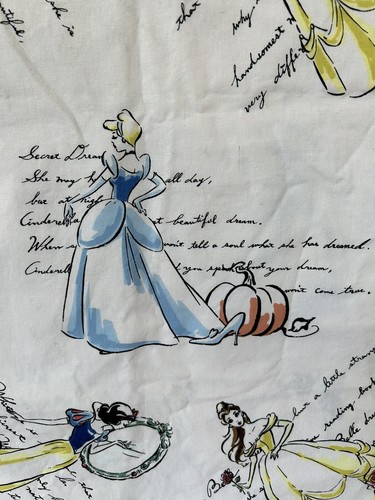 Princess Cinderella Bell Snow White Disney Cotton Fabric Over One Yard - Picture 3 of 6